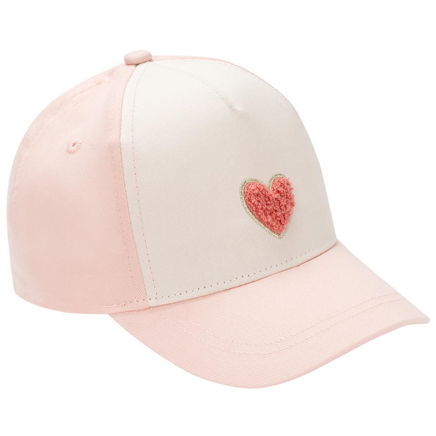 Gorra con parche de corazón en bucle para bebé niña 