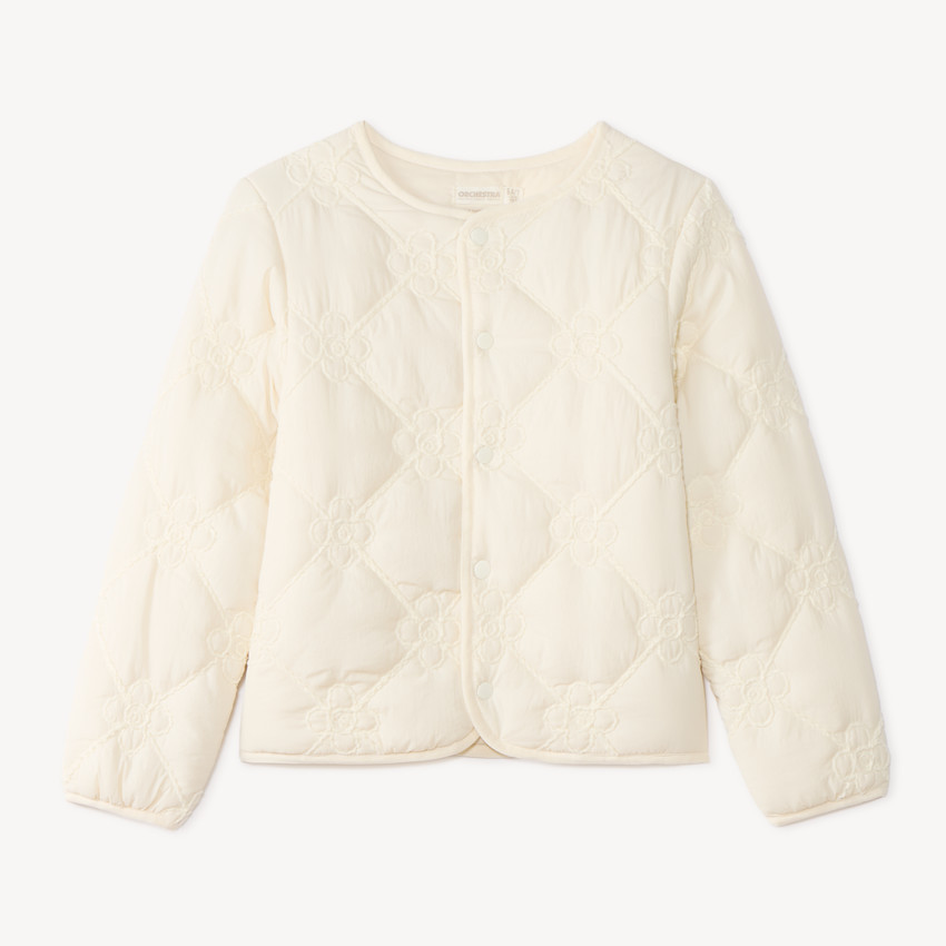 Chaqueta acolchada para niña con estampado de flores 
