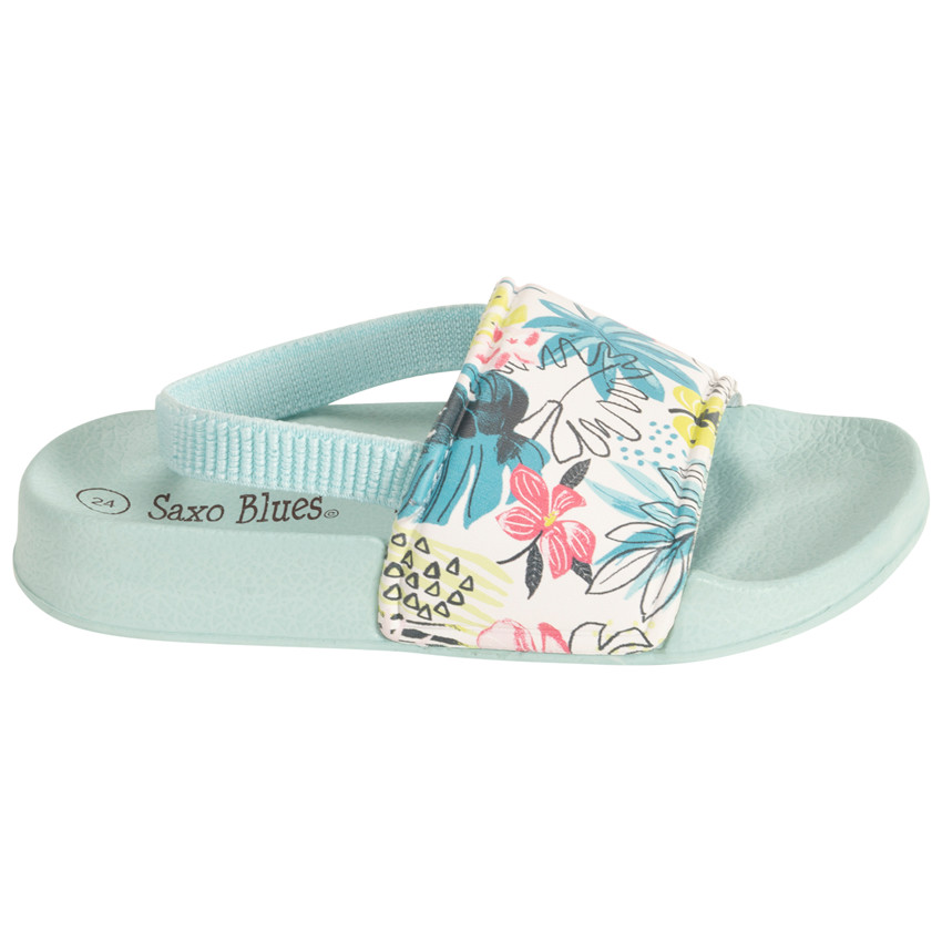 Mules con correa estampado de hojas para niña con tira según la edad 