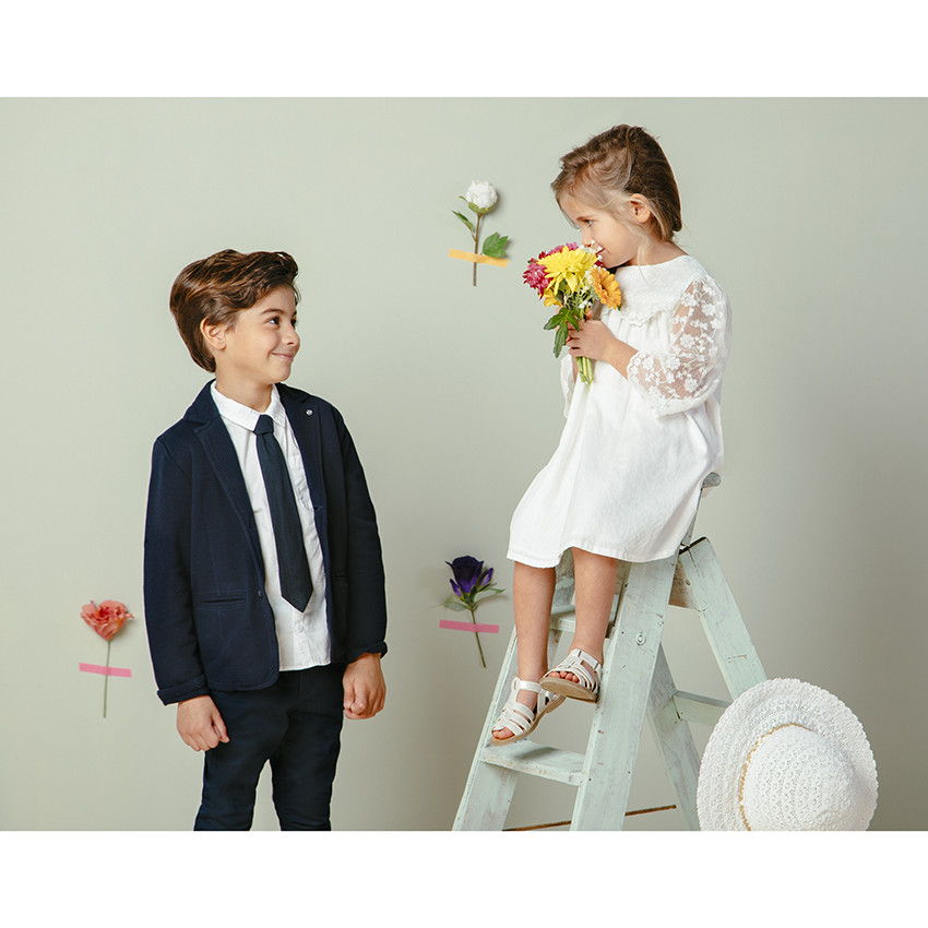 Camisa de manga larga de gala con corbata desmontable 