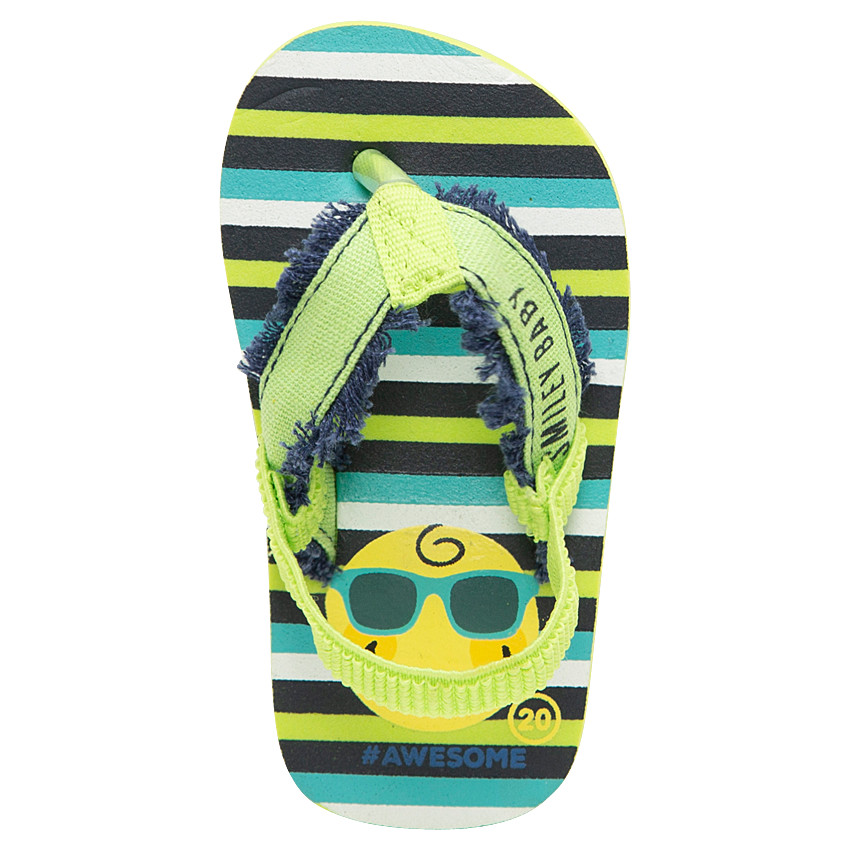 Chanclas de rayas y estampado Smiley con tira elástica 