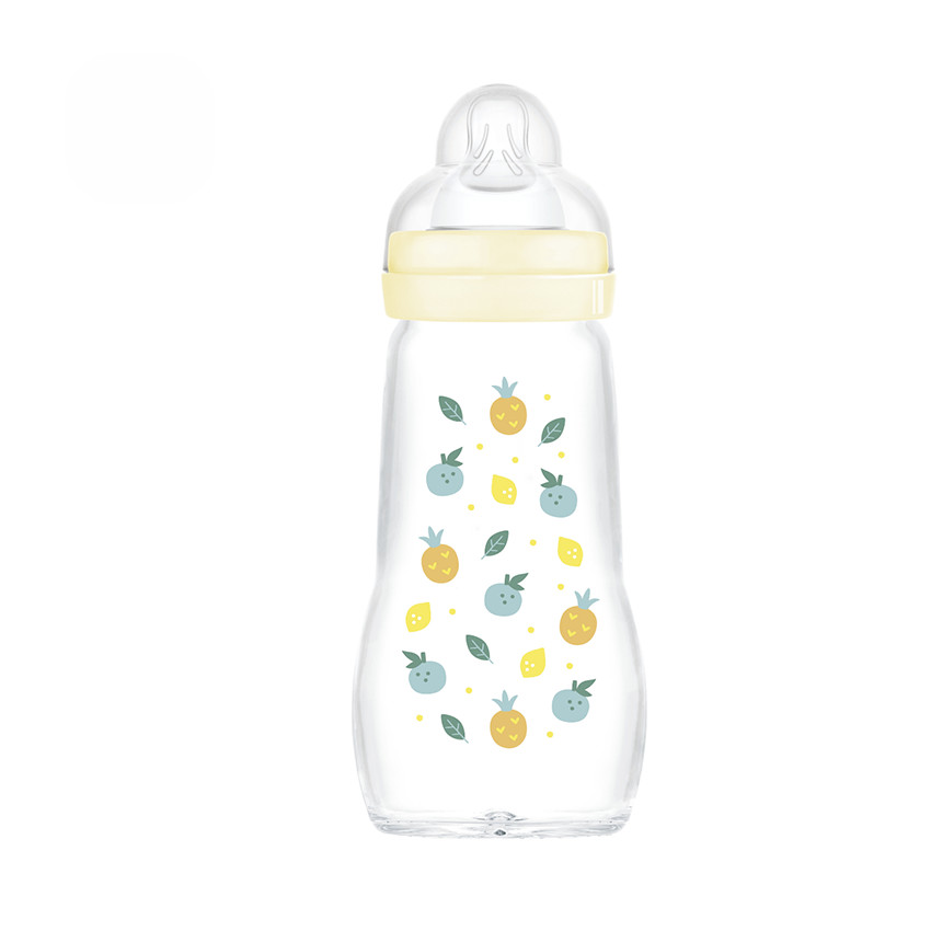 Biberón de vidrio 260 ml flujo 2 2M+ blanco 