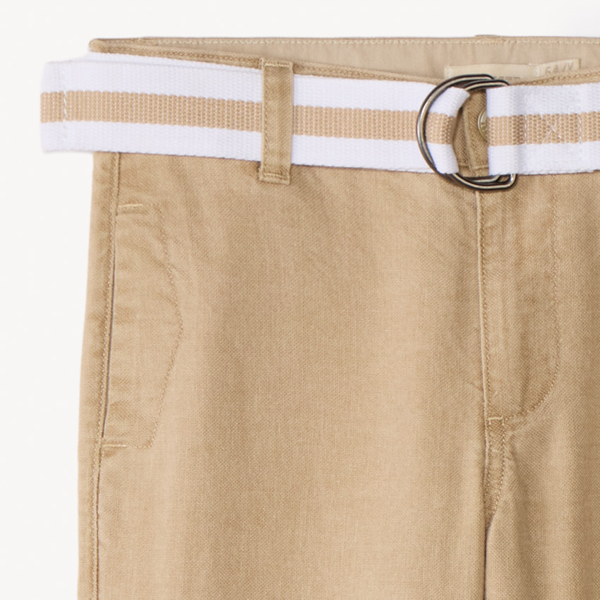 Pantalón recto de tela con cinturón para niño 