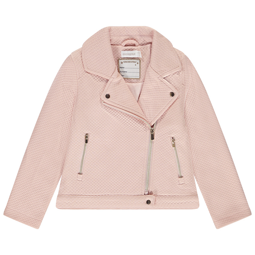 Chaqueta tipo perfecto de felpa acolchada para niña 