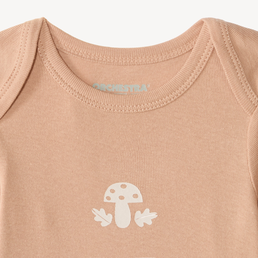 Paquete de 5 bodies de manga larga para bebé niña con estampado de naturaleza 