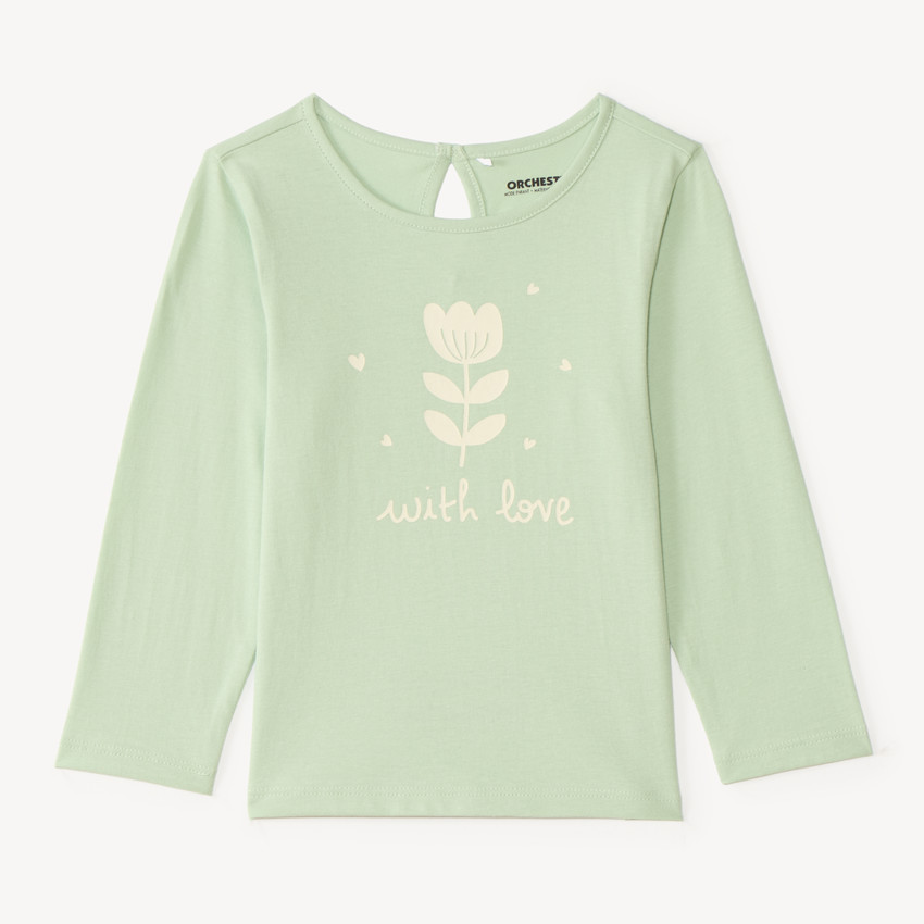 Camiseta de manga larga con estampado niña bebé 