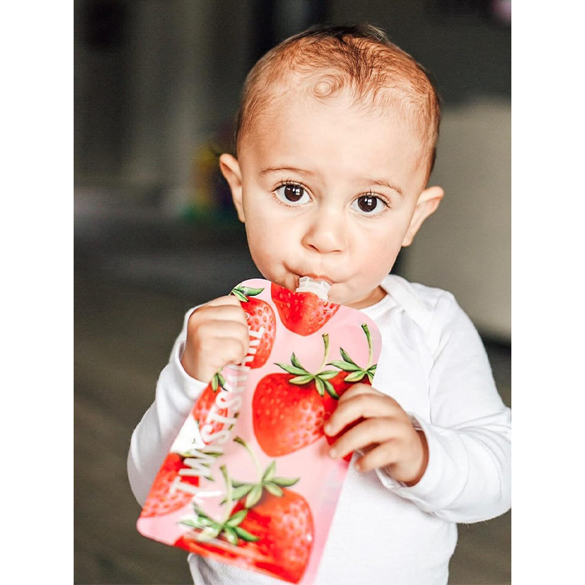 Set de 5 gourdes réutilisables 220 ml - Fruits  