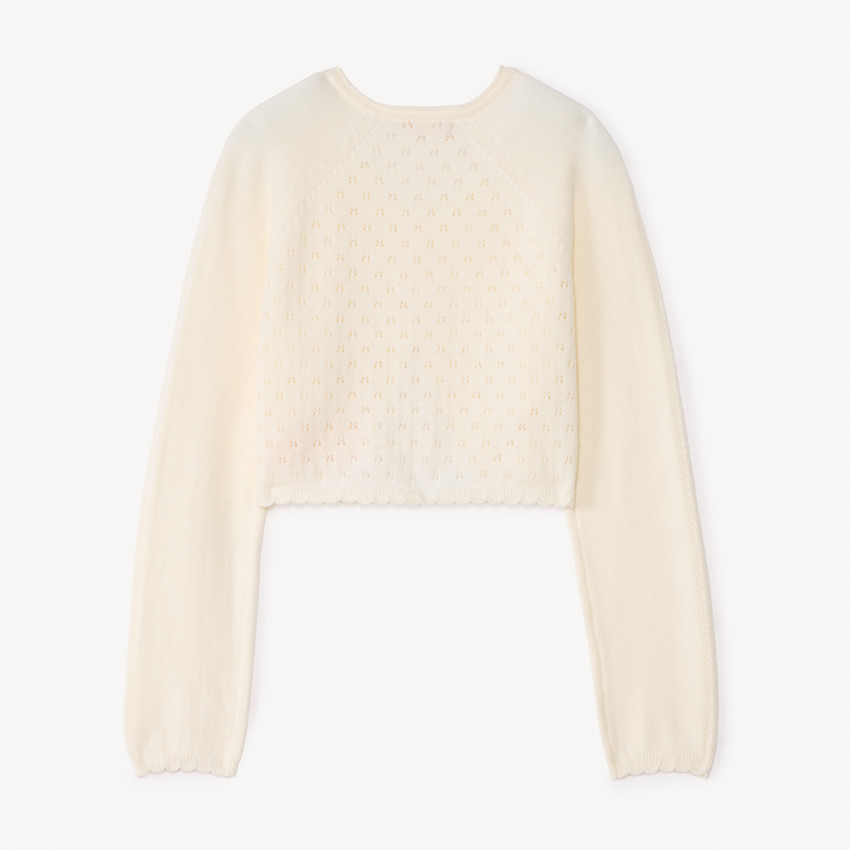 Bolero de punto calado para niña 