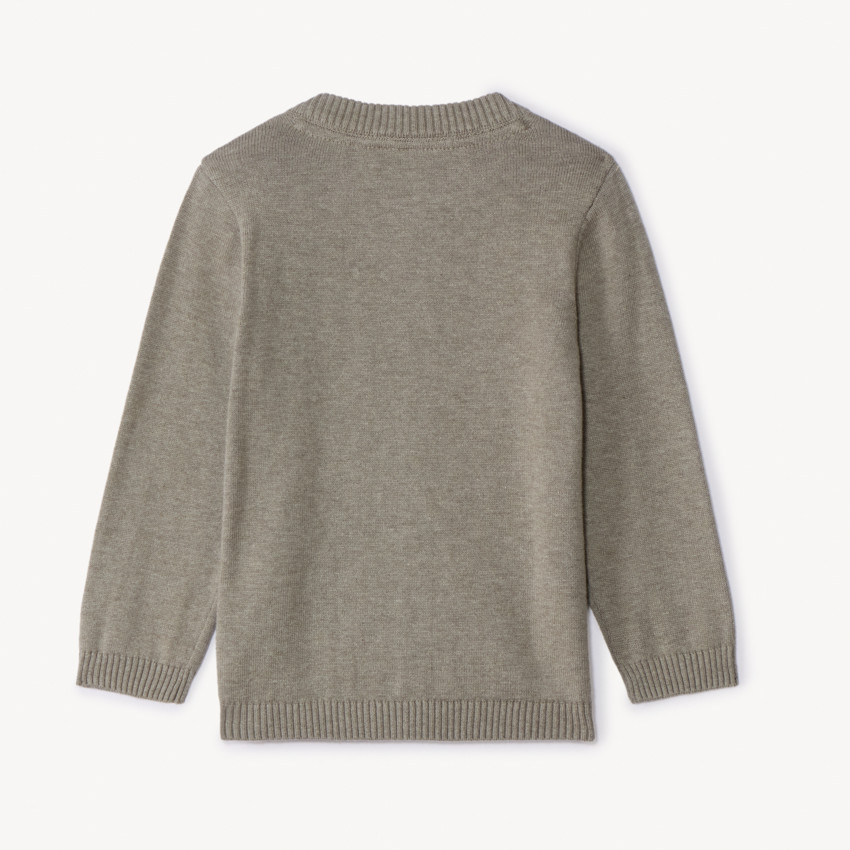 Chaleco de punto liso con cuello teddy para bebé niño 