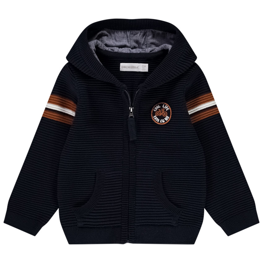 Gilet à capuche en tricot fantaisie pour bébé garçon 