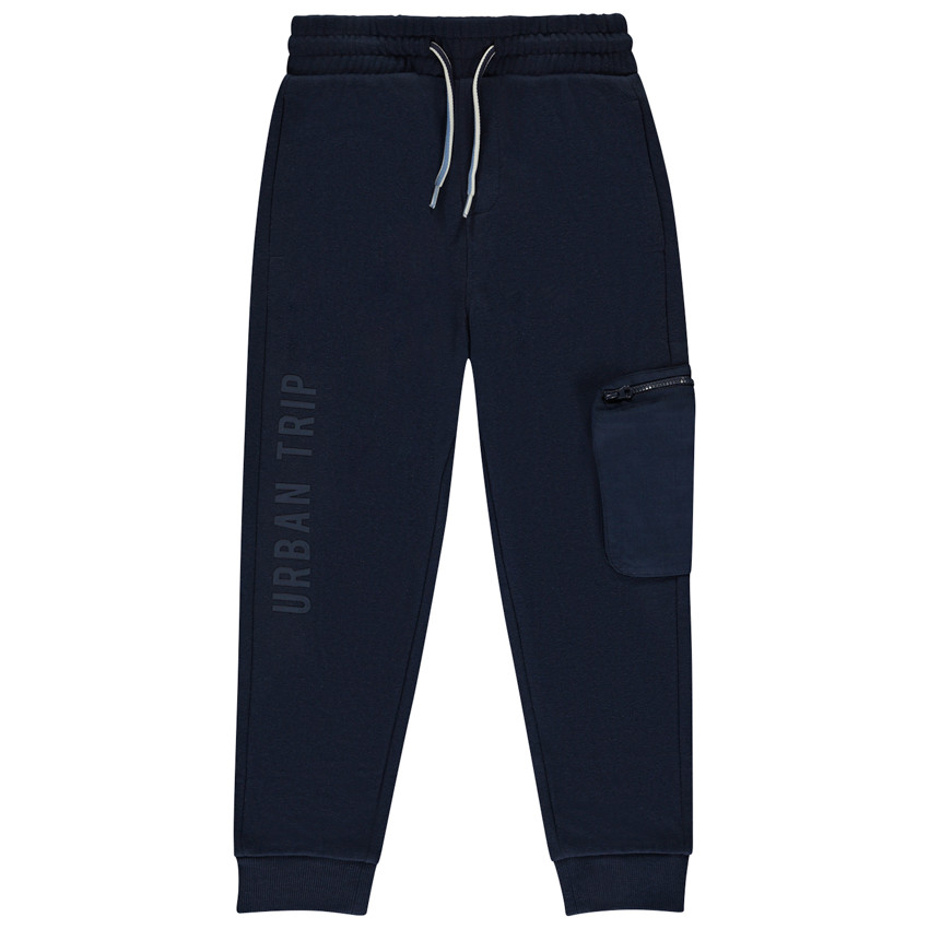 Pantalón jogging de felpa con bolsillo con cremallera para niño 