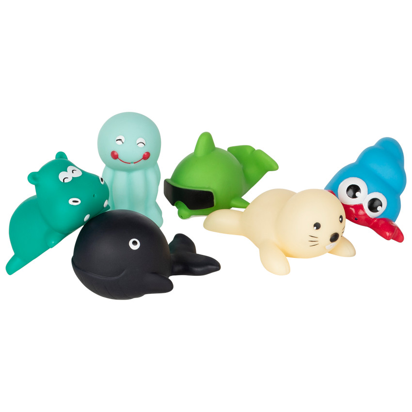 Set de 6 juguetes baño - Animales acuáticos 