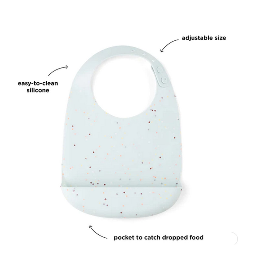 Biberón de silicona con confeti azul 