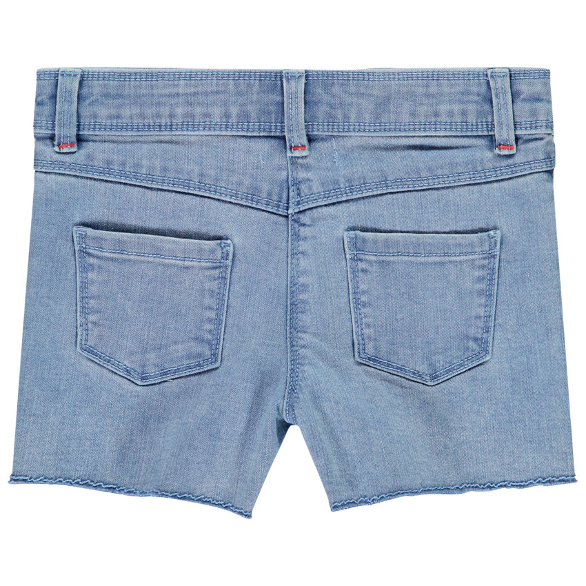 Short vaquero flores bordadas 