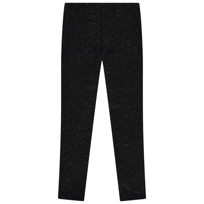 Leggings de punto milano con banda de lúrex brillante para niña 
