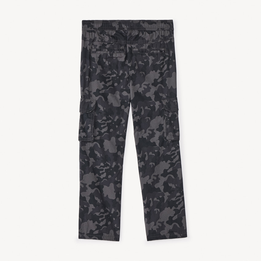 Pantalón estampado de camuflaje y forrado para niño 