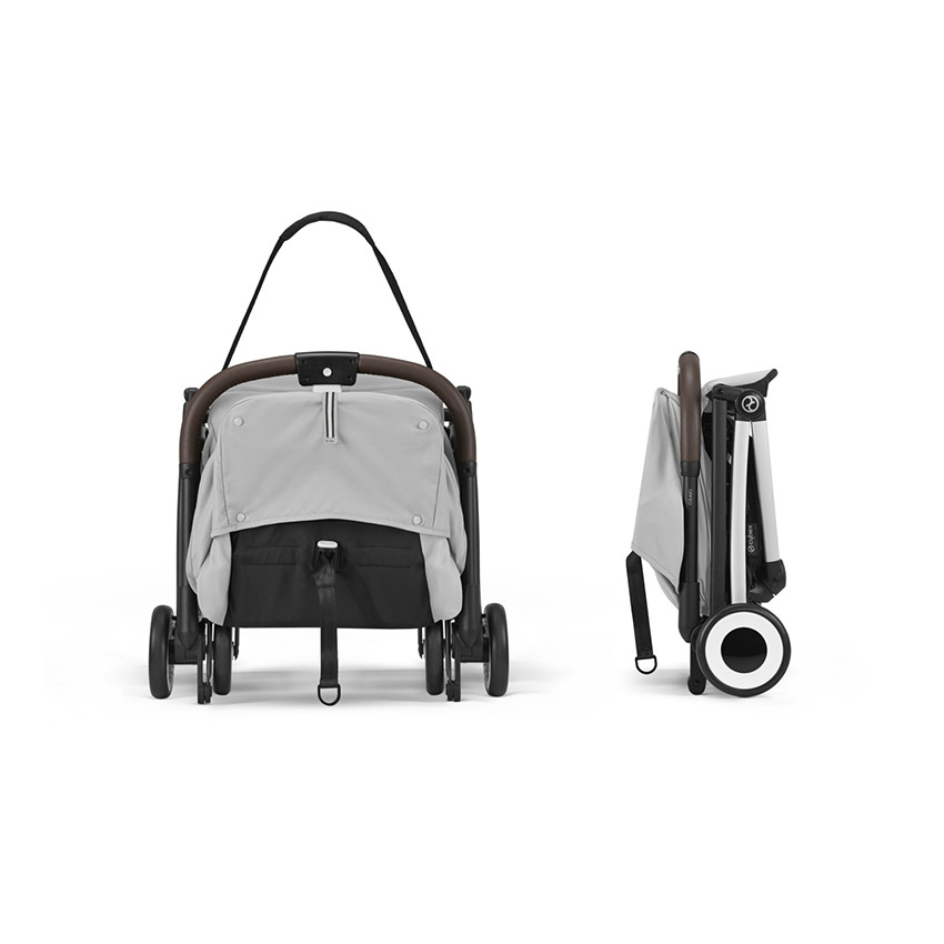 Carrito de bebé ultra compacto Orfeo chasis silver color fog grey 
