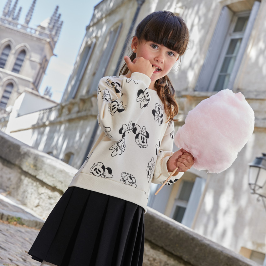 Vestido de efecto 2 en 1 para niña con estampado de Minnie de Disney 