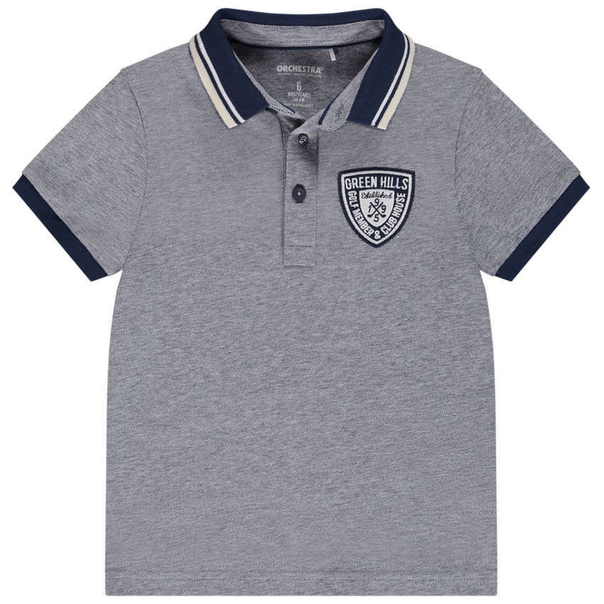 Polo de manga corta con parche de escudo para niño 