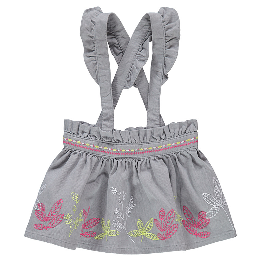 Falda corta con volantes de estilo retro de terciopelo con bordados  Additional Falda corta con volantes de estilo retro de terciopelo con bordados