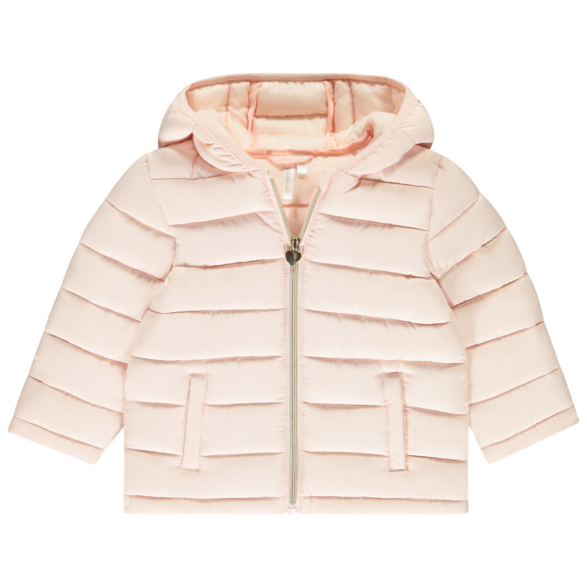 Plumífero ligero de tela acolchada lisa para niña bebé 