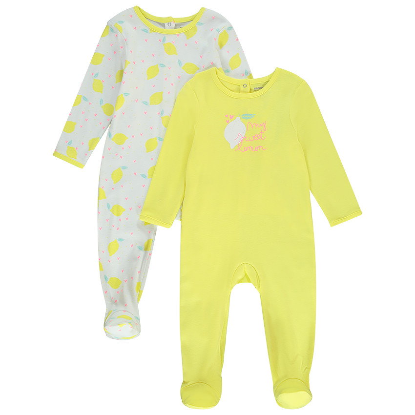 Lot de 2 dors bien en jersey print citron pour b b fille