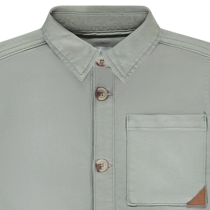 Camisa sobre uniforme efecto denim con bolsillos para niño 