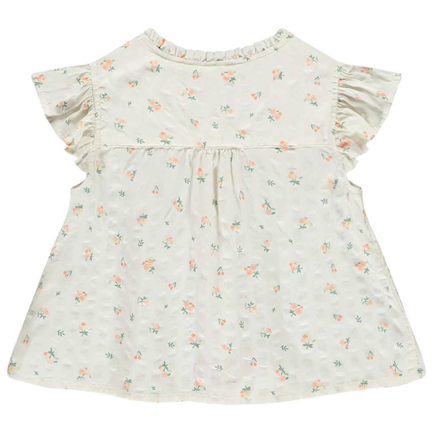 Blusa de bebé niña con volantes y estampado de flores 