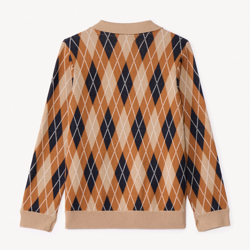 Pull manches longues motif argyle pour garçon  