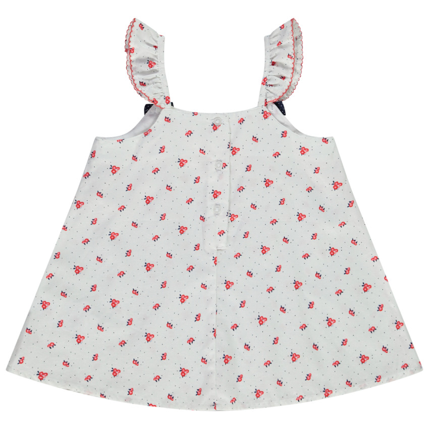 Top de tirantes con volantes estampado flores para bebé niña 