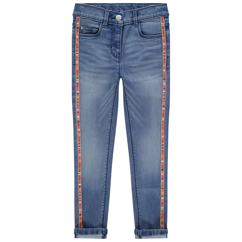 Jeans slim efecto gastado bandas laterales  Additional Jeans slim efecto gastado bandas laterales