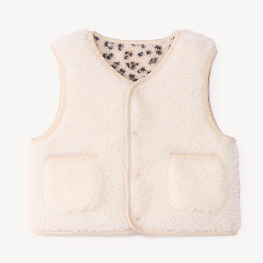 Chaleco sin mangas para niña con estampado de leopardo 