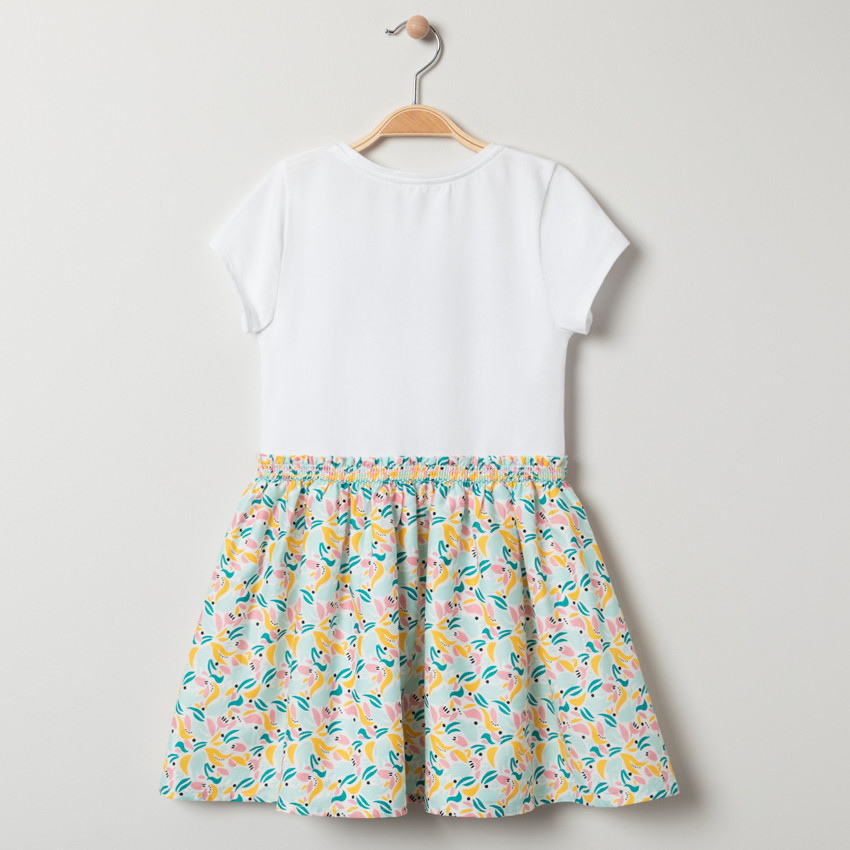 Vestido manga corta efecto 2 en 1 