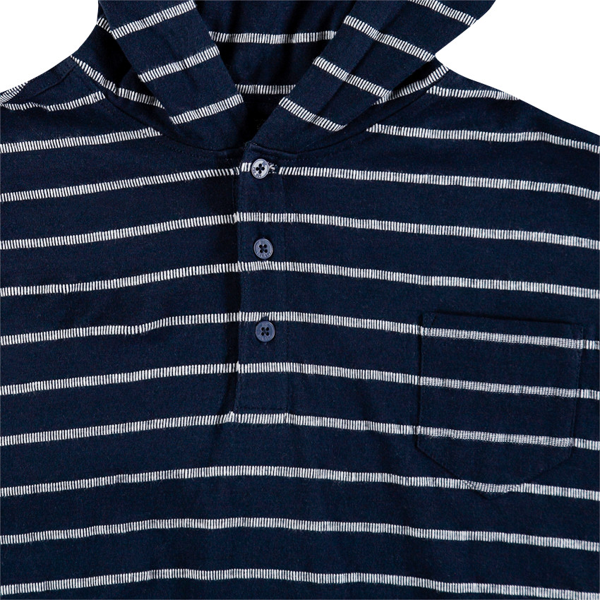 Júnior - Camiseta de manga cortaon capucha a rayas all-over con bolsillo 