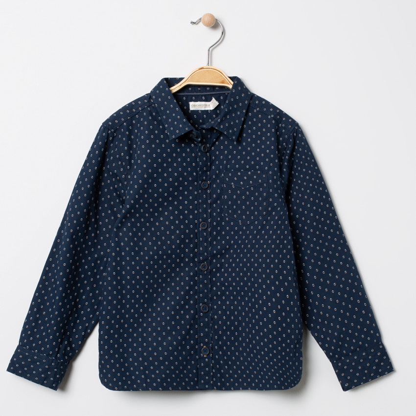 Camisa de manga larga con  motivo  all-over y bolsillos  Additional Camisa de manga larga con  motivo  all-over y bolsillos