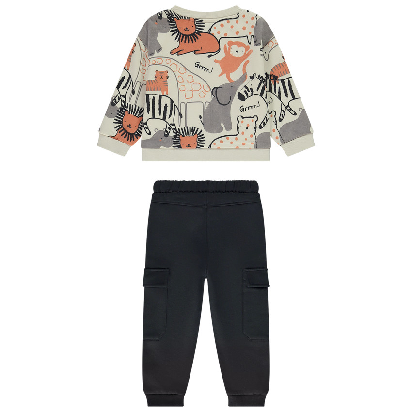 Conjunto de jogging estampado safari para bebé niño 