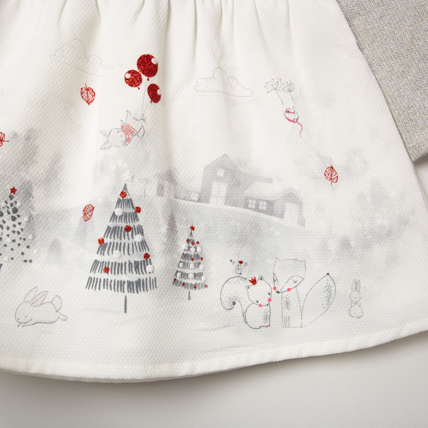 Robe manches longues bicolore à motifs fantaisie  Additional Robe manches longues bicolore à motifs fantaisie