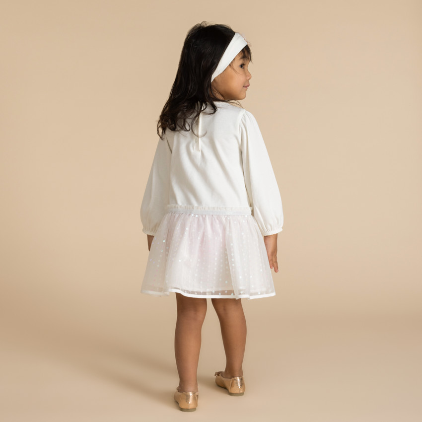 Ropa de ceremonia bicolor efecto 2 en 1 para bebé niña 