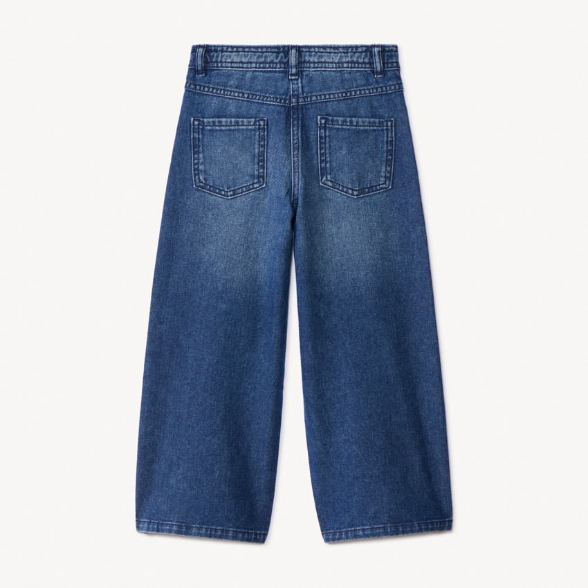 Jean large en denim bleu stone pour fille 