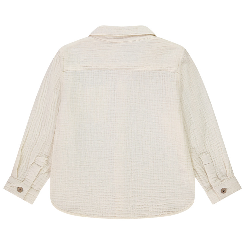 Camisa de manga larga de gasa de algodón para bebé niño 