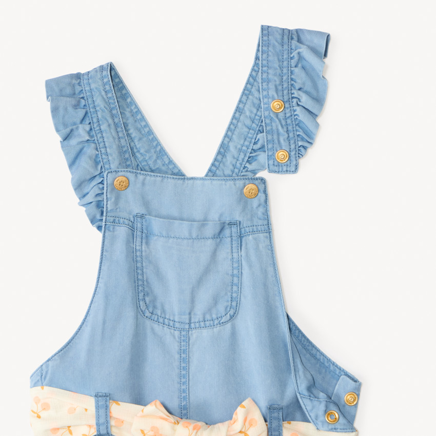 Pantalón corto con volantes + cinturón de fantasía para niña bebé 