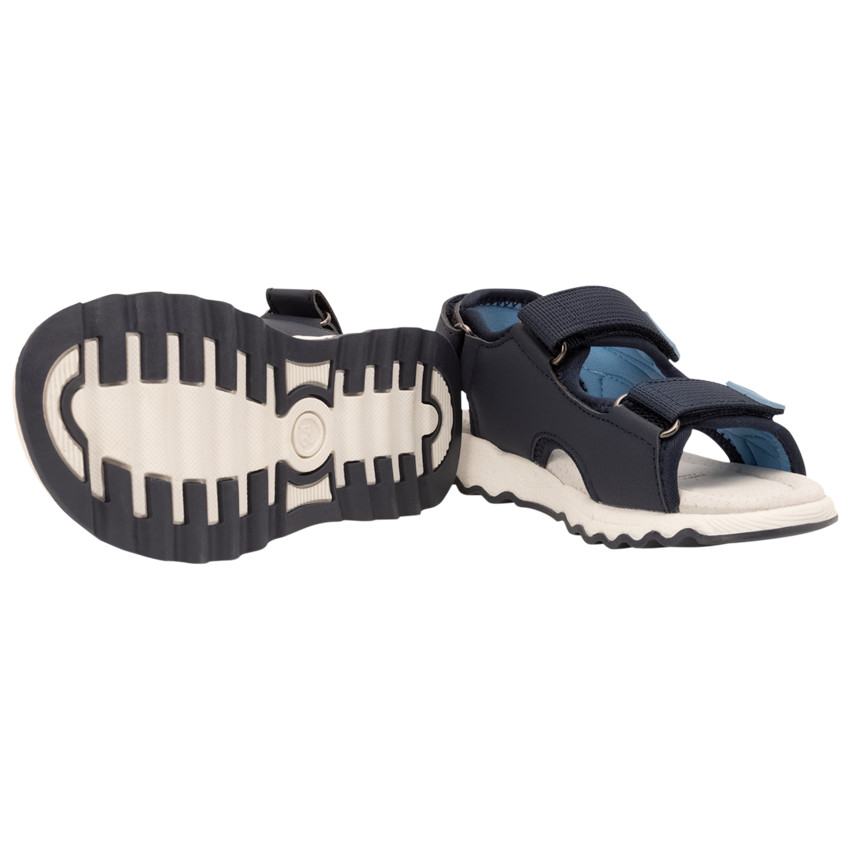 Sandalias velcro bicolores de malla para niño 