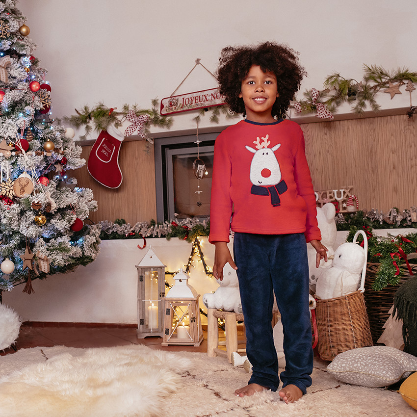 Pijama de sherpa motivo ciervo espíritu de Navidad   Additional Pijama de sherpa motivo ciervo espíritu de Navidad