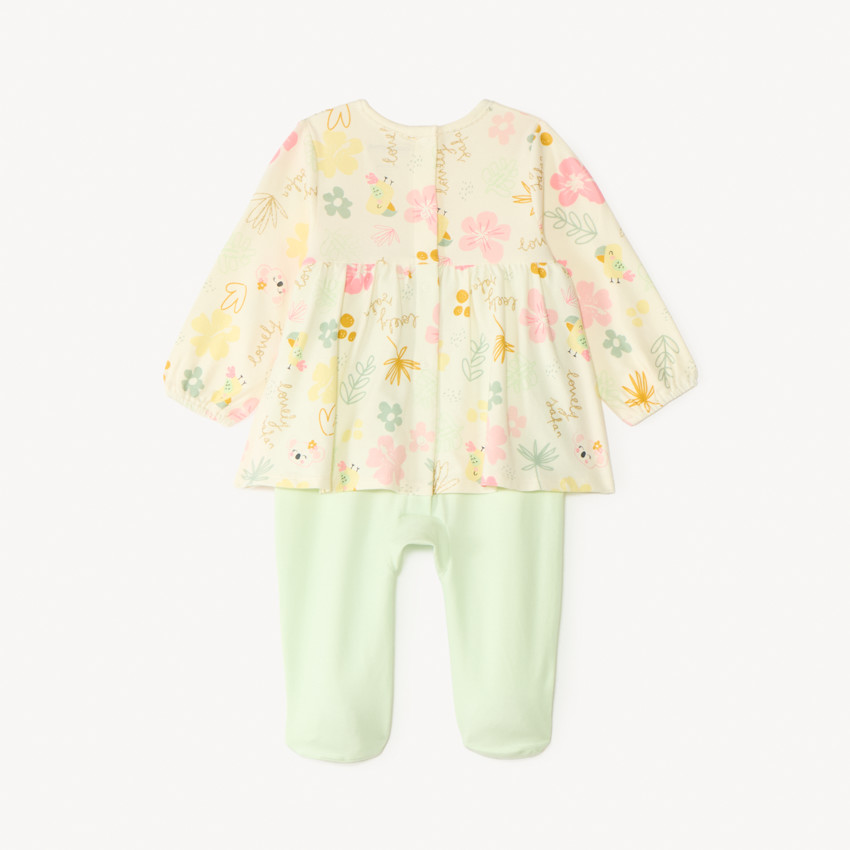 Pijama 2 en 1 con efecto de túnica, estampado de fantasia de koala para niña. 