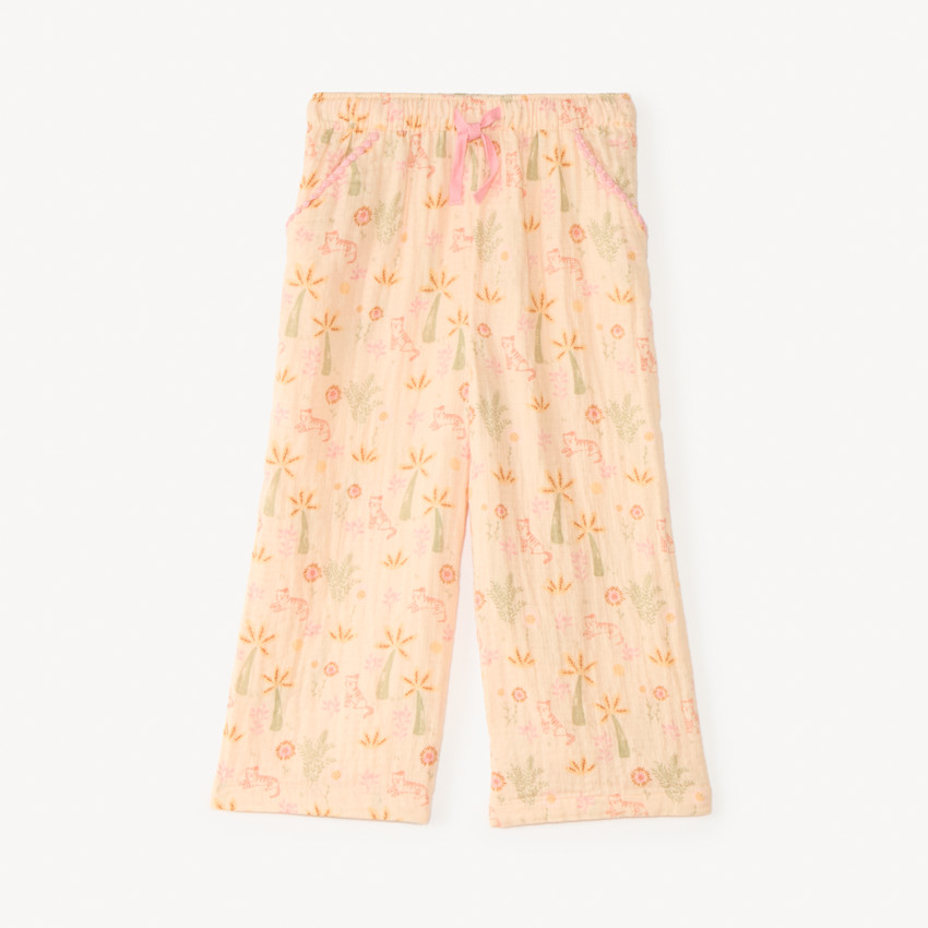 Pantalón ancho con estampado fantasía para niña bebé 