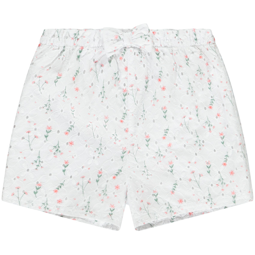 Short de bordado inglés con estampado de flores para niña bebé 