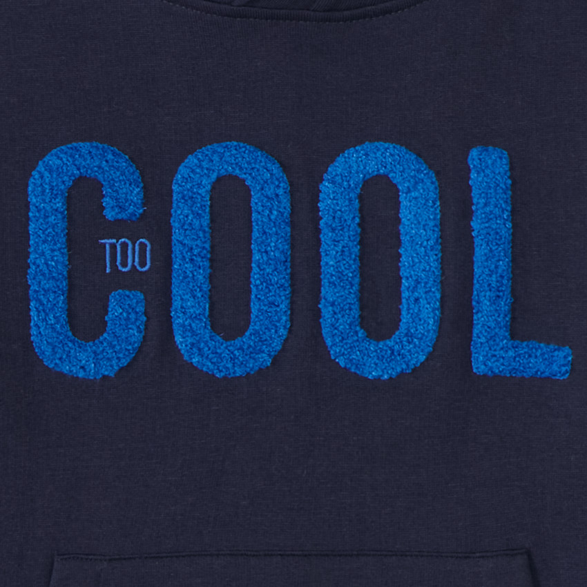 Sudadera con capucha para niño con bordado de felpa. 