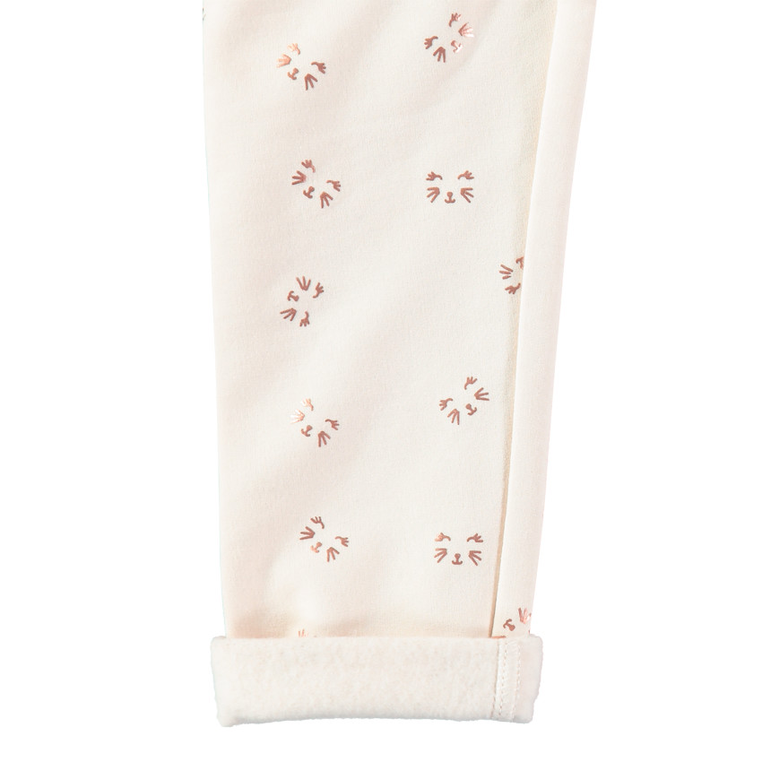 Chándal de felpa con sudadera con volante y pantalón estampado 