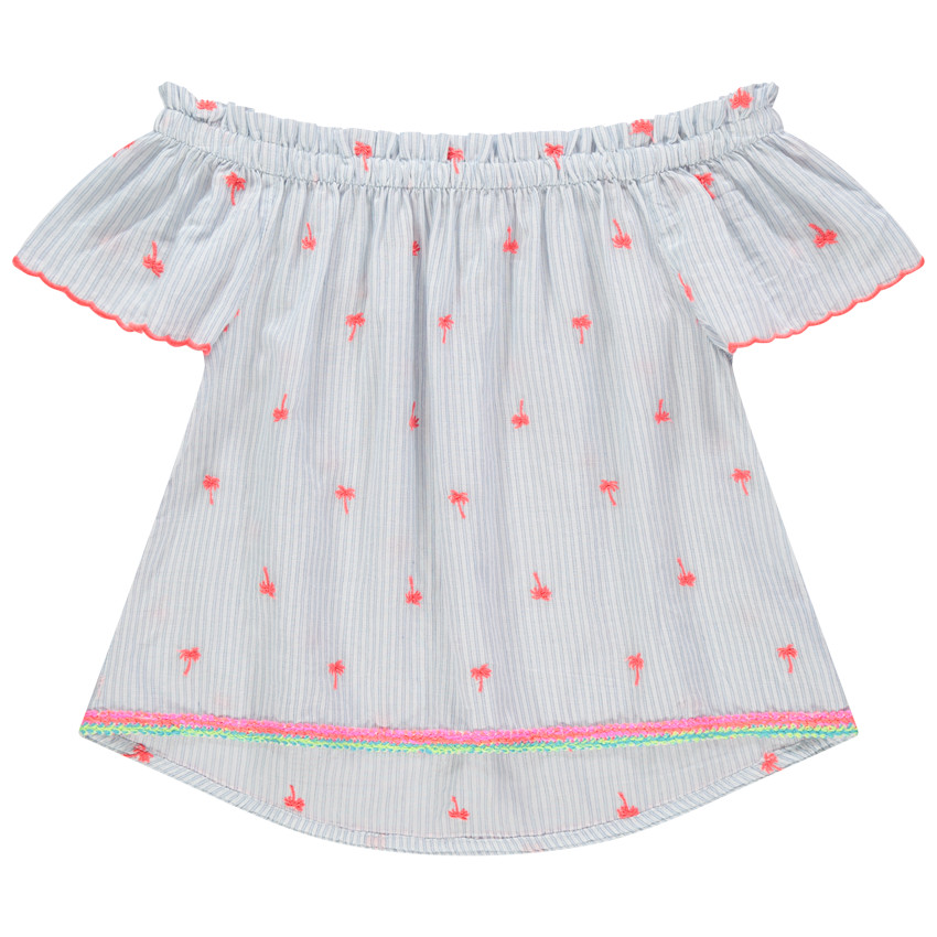 Túnica manga corta estampado rayas y palmeras  Additional Túnica manga corta estampado rayas y palmeras