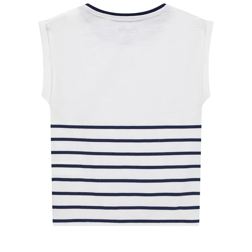 Camiseta de rayas de manga corta con estampado de lentejuelas 